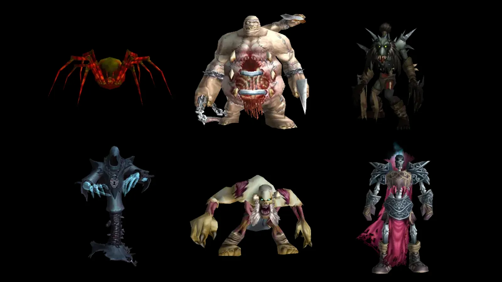 The six bosses of Ruins of Lordaeron: Witherfang, The Baron, Viktor the Vile, The Abandoned, Bjork and Rath’mael