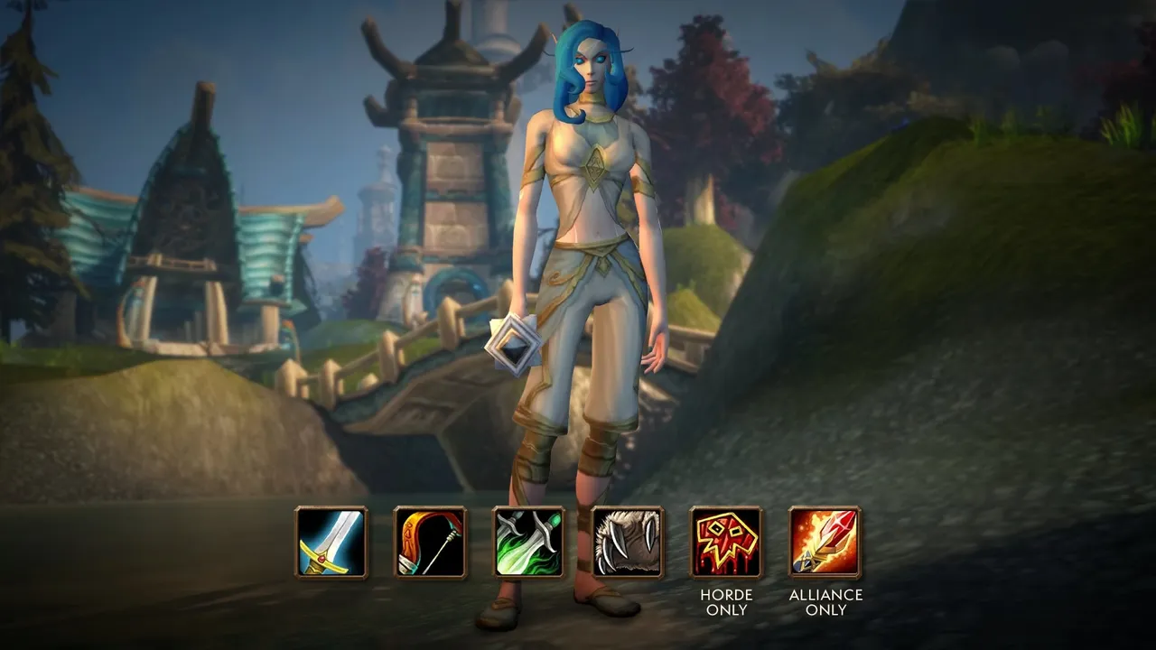 A Skyborne character with the icons of the classes the race can play