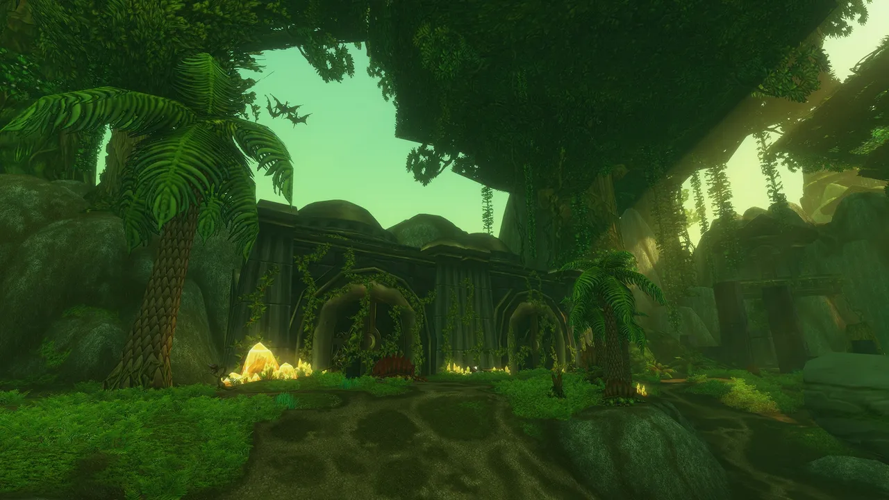 An overgrown ruin in one of the new WoW Forever dungeons