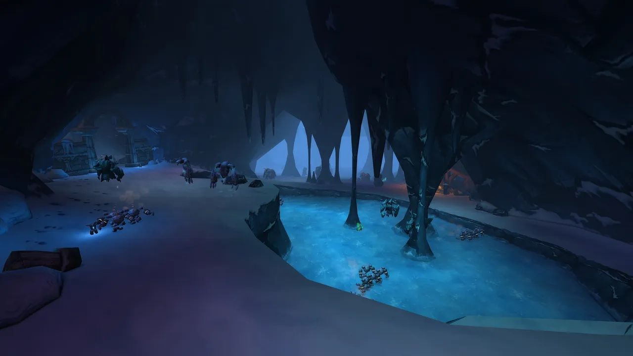 A glowing blue cavern from the WoW Forever raid reveal